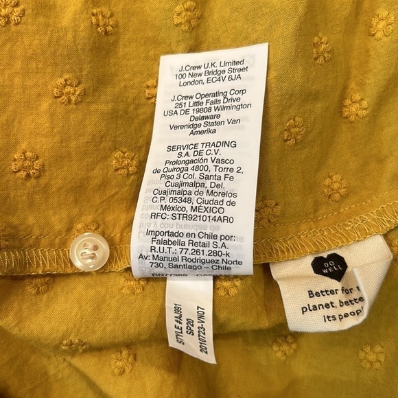 Madewell Floral Embroidered Smocked-Neck Raglan Top XS - Picture 9 of 10